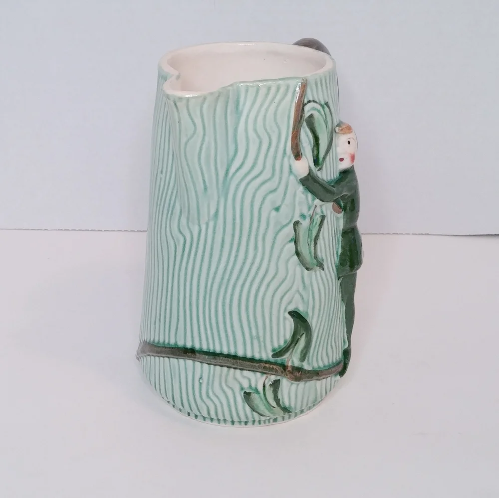 Vintage Jack and the Beanstalk Elf Pixie Pitcher  Vase Japan Excellent